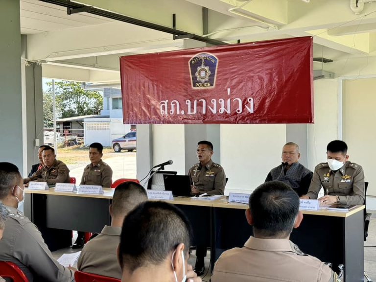 พ.ต.อ.ณรงค์ศักดิ์ ศรีนารอด ผกก.สภ.บางม่วง ได้เรียกข้าราชการตำรวจ สภ.บางม่วง เข้าร่วมประชุมประจำเดือน ธ.ค.66 สภ.บางม่วง