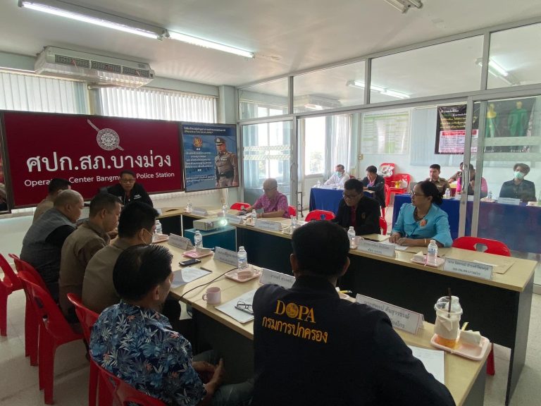 พ.ต.อ.ณรงค์ศักดิ์ ศรีนารอด ผกก.สภ.บางม่วง ร่วมประชุมคณะกรรมการตรวจสอบและติดตามการบริหารงานตำรวจกต.ตร.สภ.บางม่วง