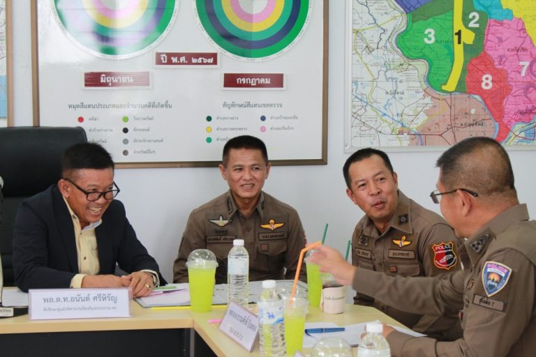 พล.ต.ท.อนันต์ ศรีหิรัญ ที่ปรึกษาศูนย์บริหารงานป้องกันปราบปราม ตร. และคณะตรวจเยี่ยมการปฏิบัติงานป้องกันปราบปรามสถานีตำรวจภูธรบางม่วง